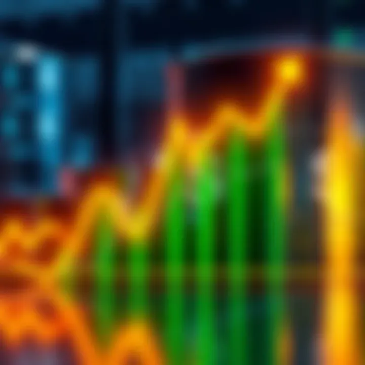 Graph showing rising and falling oil prices over time with dollar signs and barrels in the background