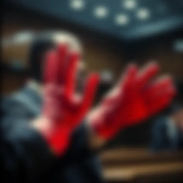 OJ Simpson wearing matching gloves during the trial on live television