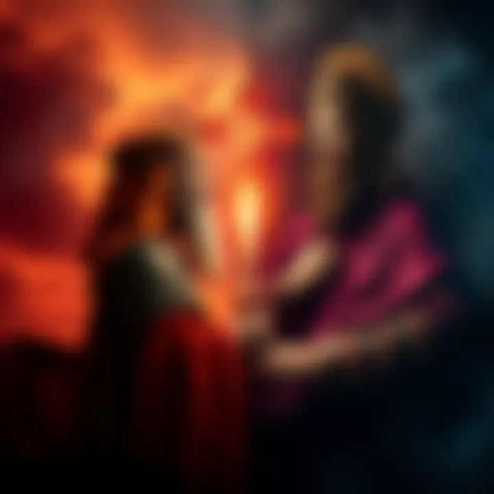 A side-by-side depiction of symbols representing the Old Testament and Jesus, illustrating contrasting views.