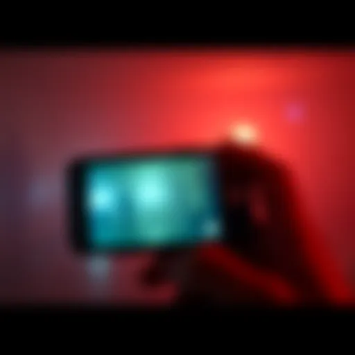 A photo taken with an old flip phone showing a scene with no person in the background, raising questions about its authenticity.