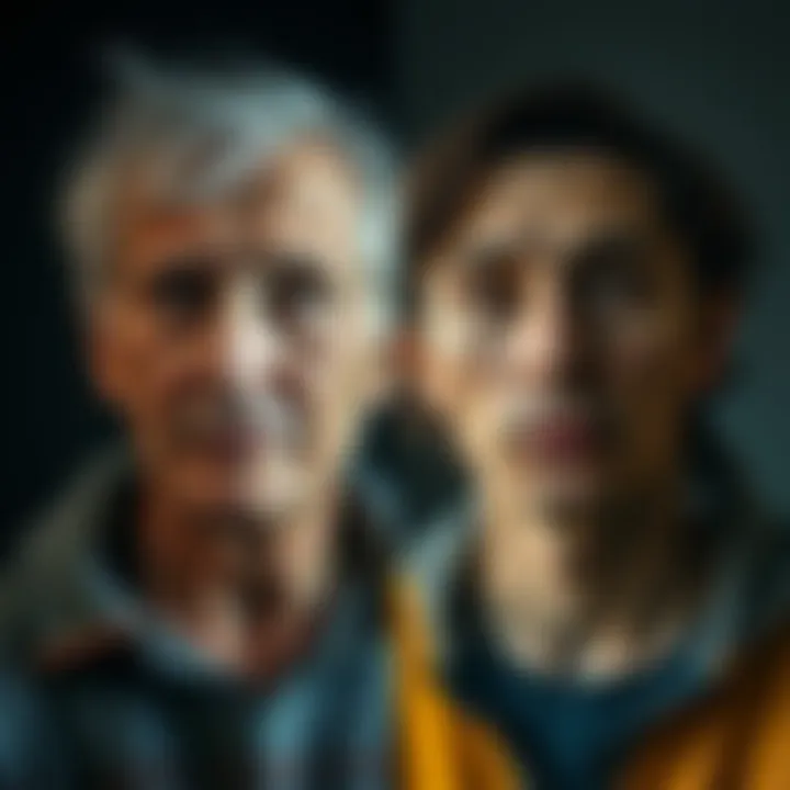 A side-by-side comparison of an older photo and a recent photo highlighting changes in self-image