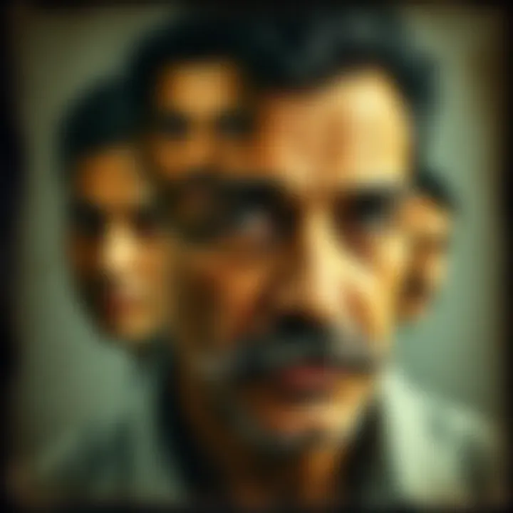 An old photograph showing the faces of a man’s father's friends appearing in the background.