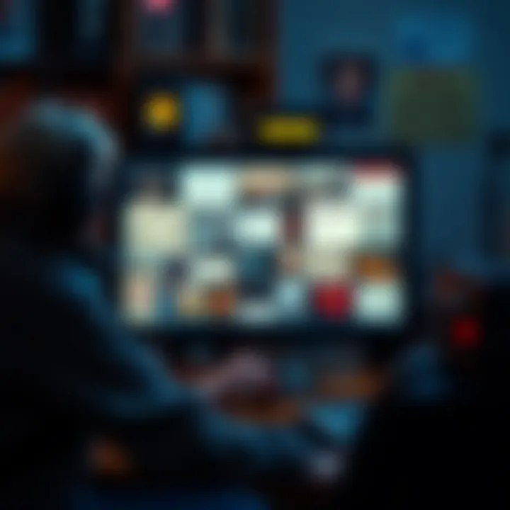 A person browsing a vintage collection of subliminal audio files on a computer.