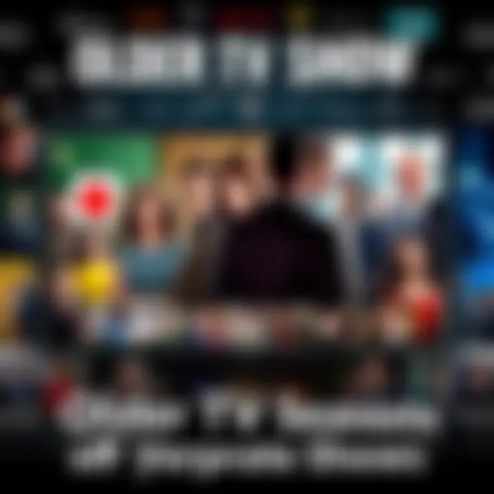 A collage of popular TV shows featuring their earlier seasons, showcasing various characters and iconic scenes, with a background of streaming logos.