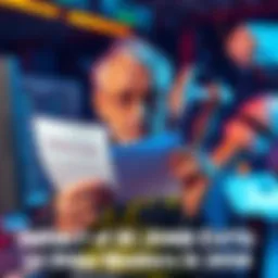An older worker looks worried while holding a job rejection letter, with a computer and robotic arm in the background symbolizing AI takeover