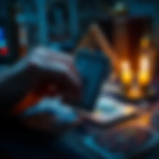 A tarot card being pulled from a deck with a hand reaching for it, symbolizing a quick yes or no answer.