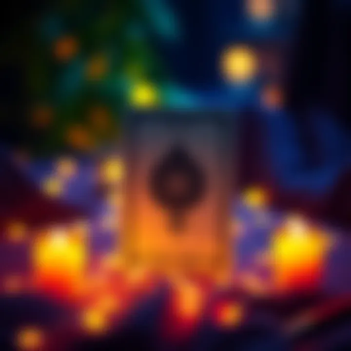 One Card Tarot Reading A tarot card with a glowing light background, inviting people to participate in a one card reading. The card features a symbol representing insight and potential, along with an emoji to express mood.