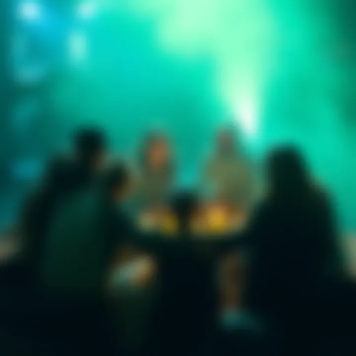 Online Group for Paganism A diverse group of people sitting together in a circle, sharing ideas and resources about structured paganism practices.