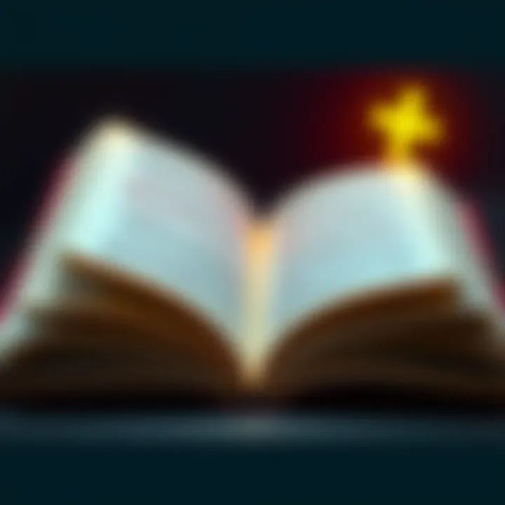 An open book displaying pages of religious texts, some highlighted with symbols and annotations, representing different interpretations.