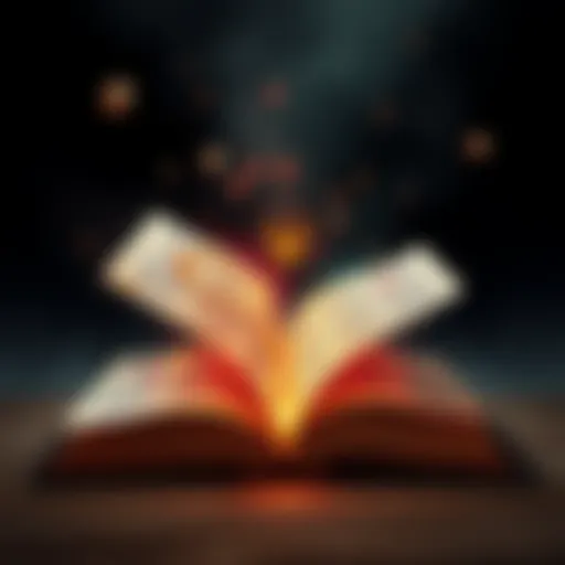 An open book displaying hidden symbols and texts, representing forbidden knowledge and conspiracy theories.