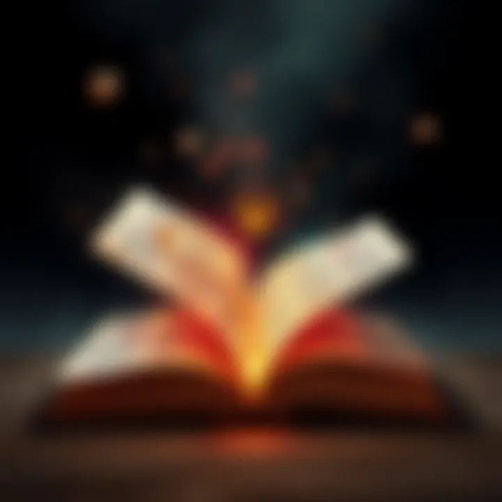 An open book displaying hidden symbols and texts, representing forbidden knowledge and conspiracy theories.