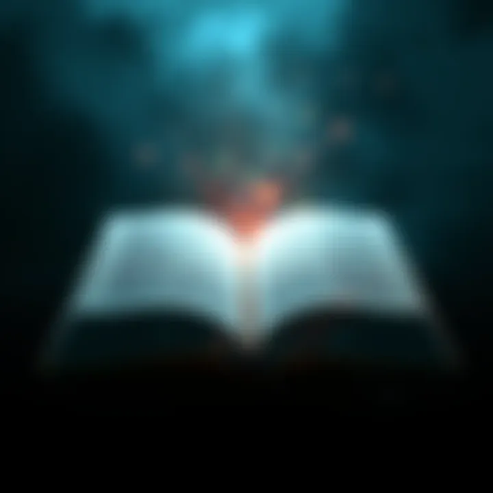 An open book glowing with light, symbolizing free readings for personal growth