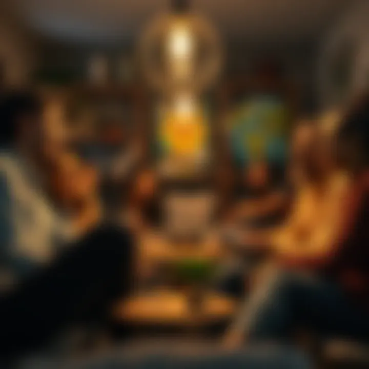 Group of diverse people sharing ideas in a cozy setting