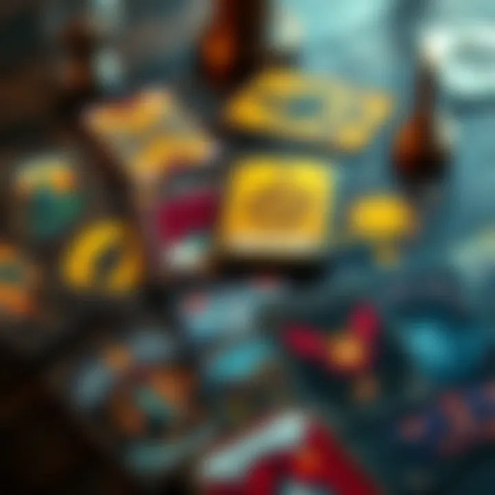 An oracle deck featuring artwork inspired by song lyrics, with colorful cards laid out on a table.