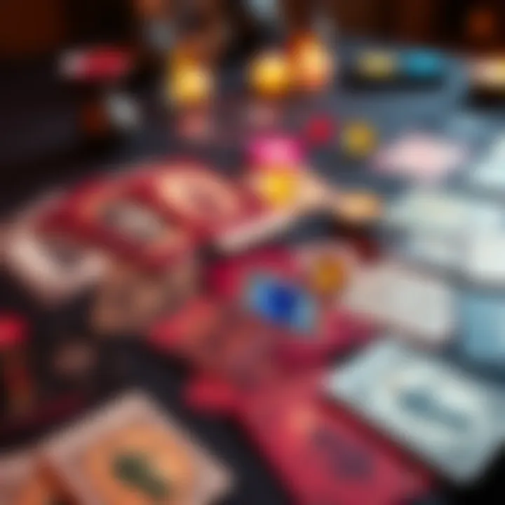 A colorful spread of oracle reading cards laid out on a table, inviting comments for personalized readings.