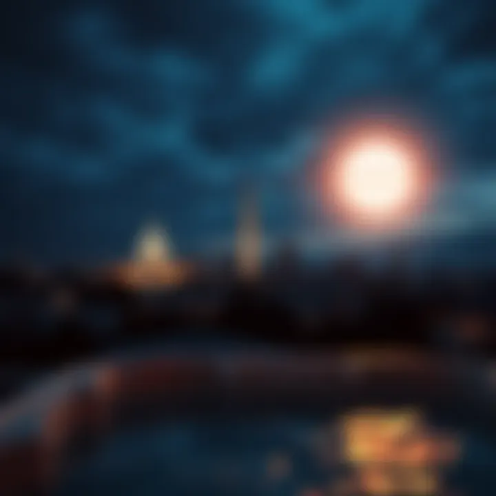 A bright orb in the Washington skyline changes size, visible from a hot tub at night.