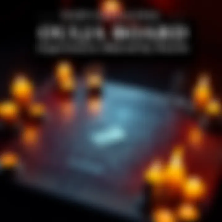 A Ouija board surrounded by lit candles, creating a spooky atmosphere