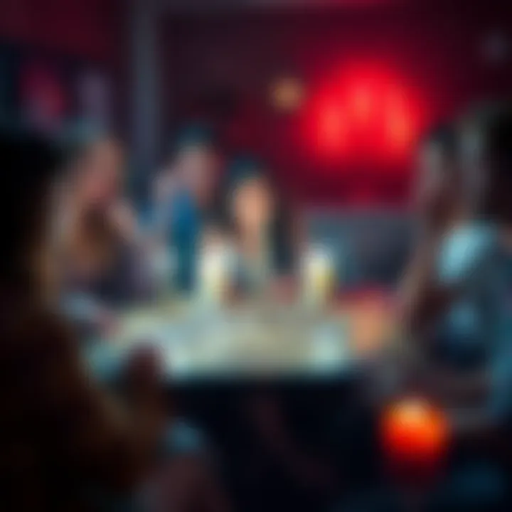 A group of people sitting around a Ouija board with candles, looking surprised and scared as they attempt to communicate with spirits.