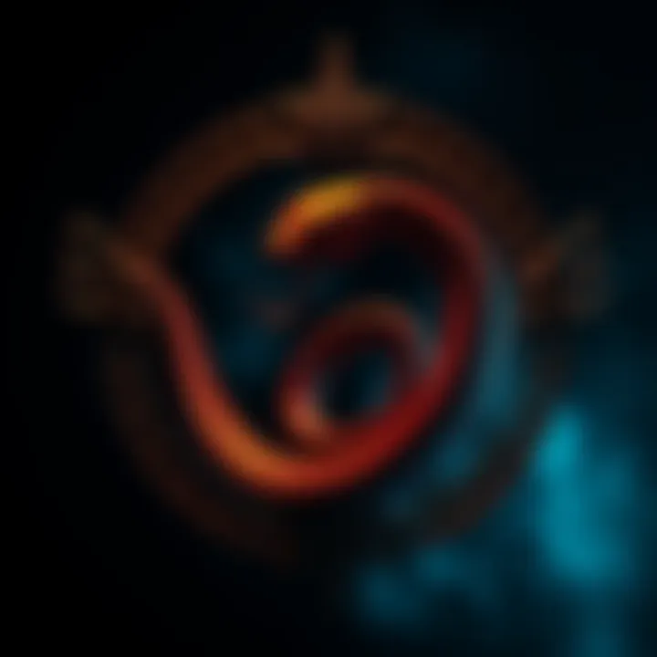 Ouroboros symbol in a circle A depiction of the Ouroboros, a serpent eating its tail, symbolizing the cycle of life and interconnectedness.