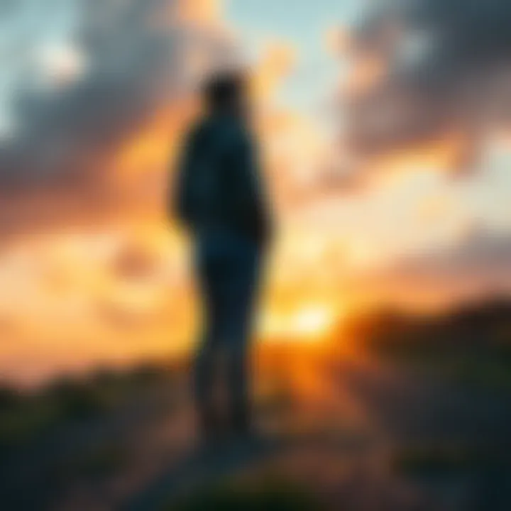 A person standing at a crossroads, looking determined and ready to face new challenges during a life transition.