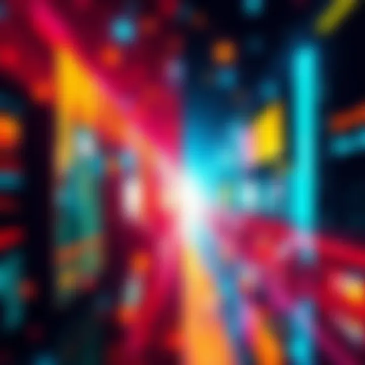 A visual representation of two different realities merging together, with digital posts fading away in one area and vibrant new posts emerging in another.