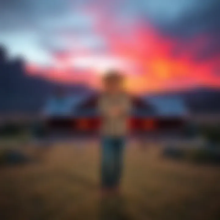 The owner of Skinwalker Ranch standing in front of the ranch house with scenic landscape behind
