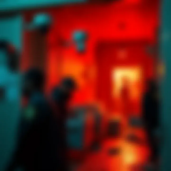 A scene from an FBI raid showing agents seizing materials from P Diddy's home with surveillance cameras in view.