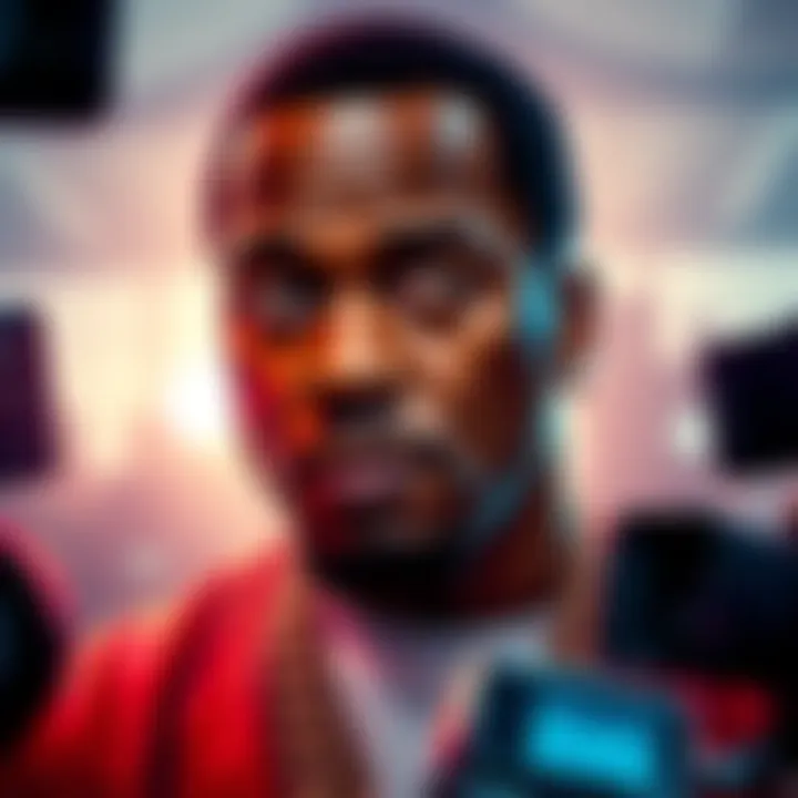 P Diddy in the spotlight P Diddy looking concerned while surrounded by media cameras