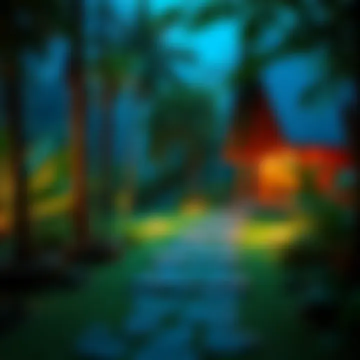 A serene view of the lush jungle surrounding Pa Pae Meditation Retreat, highlighting tranquil pathways and peaceful meditation spots.