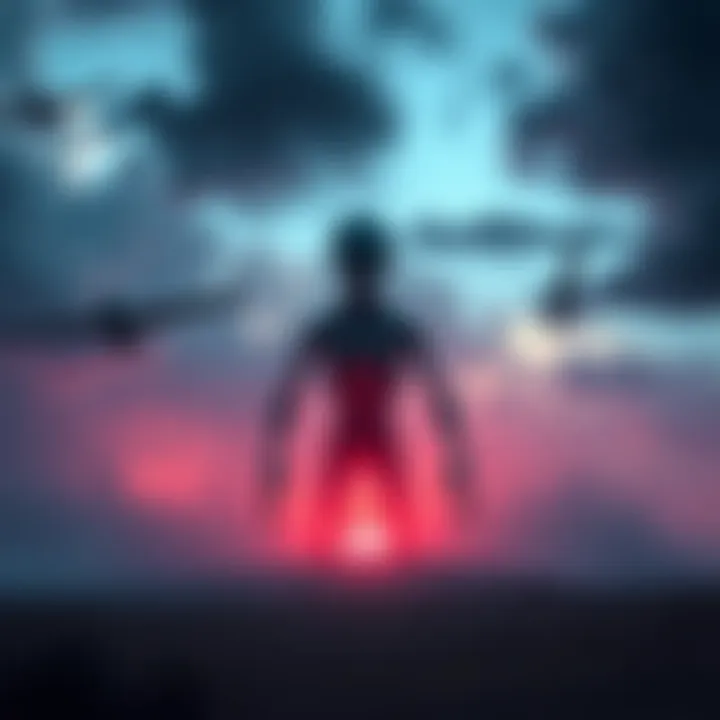 A mysterious alien figure captured in the skies over Pachacamac, Peru, during the 2016 sighting.