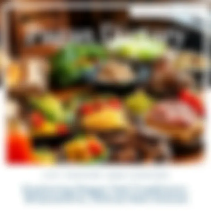 Pagan Dietary Choices A variety of vegetarian and omnivorous dishes representing Pagan dietary beliefs, including fruits, vegetables, and meats on a wooden table.