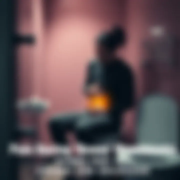 Individual sitting on a toilet looking distressed, holding their abdomen, representing pain during bowel movements