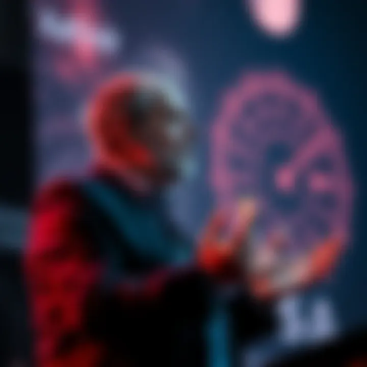 Palantir CEO discussing surveillance Palantir CEO making a speech about surveillance state versus AI competition