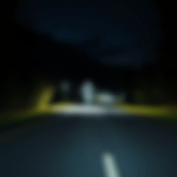 Pale humanoid figure running on a road A pale humanoid figure sprinting across a dark road in the Appalachian Mountains at night, surrounded by trees and a misty atmosphere.