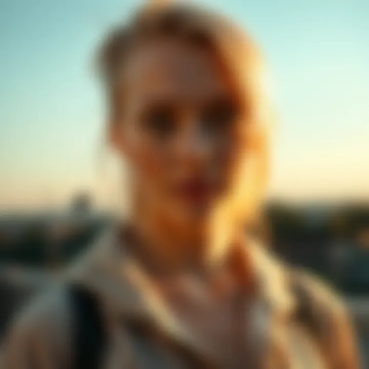 A person with pale skin standing outdoors, radiating confidence and highlighting beauty standards related to pale skin.