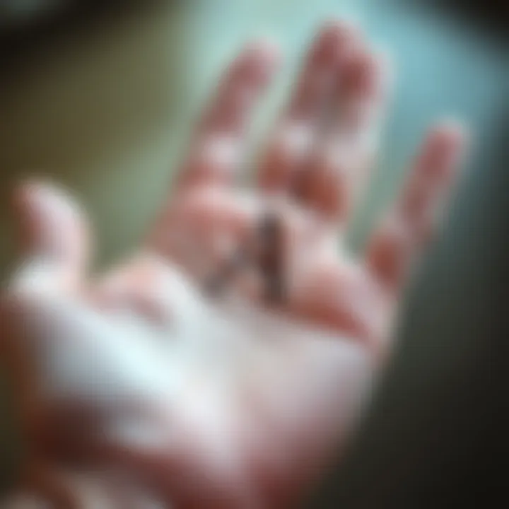 A close-up of a palm showing lines forming the letter A, indicating interest in palmistry interpretation.