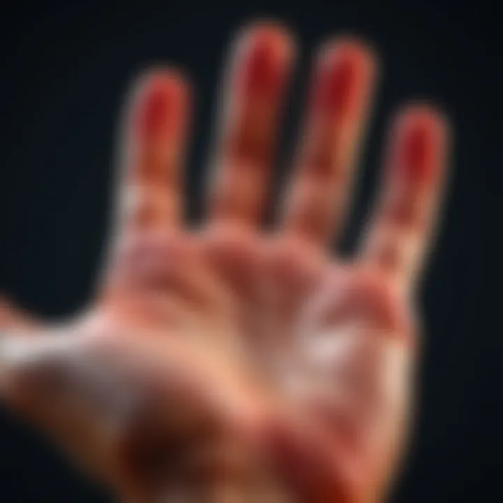 Detailed view of palm lines on a hand, illustrating key markings related to personality and future insights