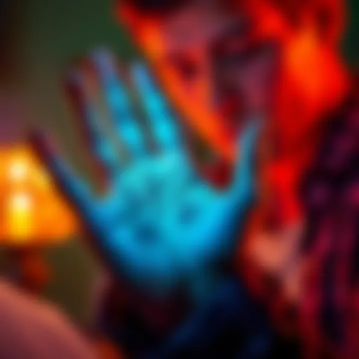 A person analyzing palm lines to find suitable career options based on palmistry