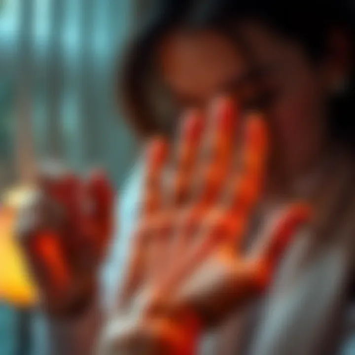 A person examining their right hand to seek insights about career and love life