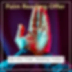 A pair of hands showing a palm with lines, indicating a palm reading session