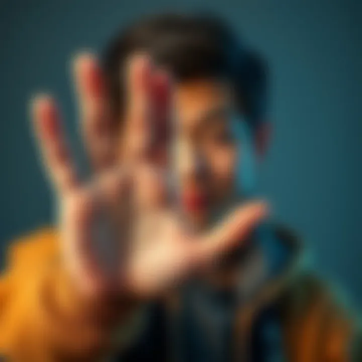 A 24-year-old person holding their palm up for reading, with a curious expression on their face