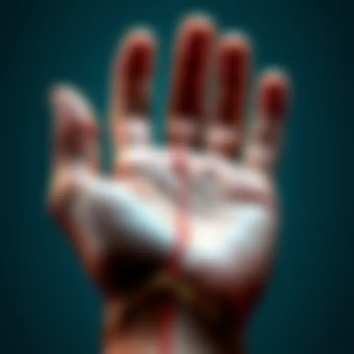 A hand with lines marked, focusing on a section that indicates personal transformation, symbolizing insights into life's journey.