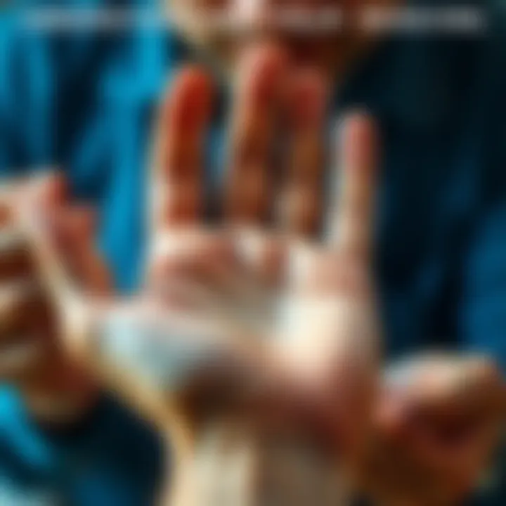 Close-up of a hand showing two distinct life lines on a palm