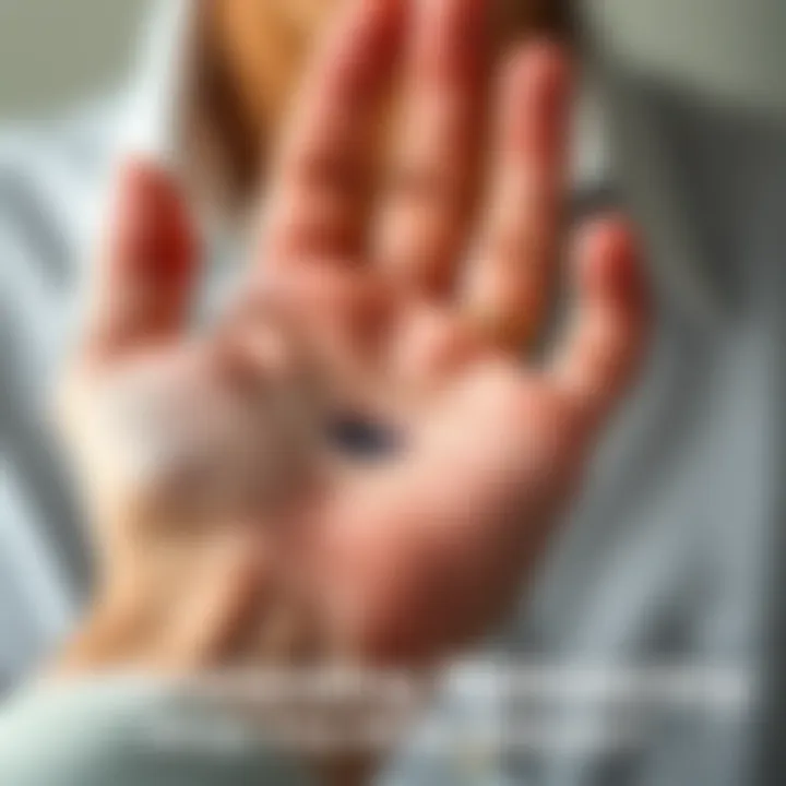 Close-up of a person's hand with a mole on the palm, highlighting the lifeline and heart line for palmistry