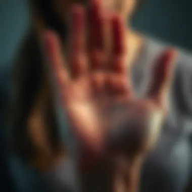 Close-up of a woman's palm showing detailed lines and shapes indicating traits and future insights