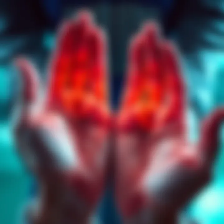 Palmistry Insights A close-up of hands showing palm lines used for career and wealth insights in palmistry.