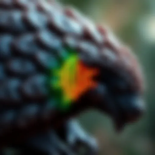 A pangolin displaying a close-up of the skin with a highlighted DNA segment associated with Moderna's patent.