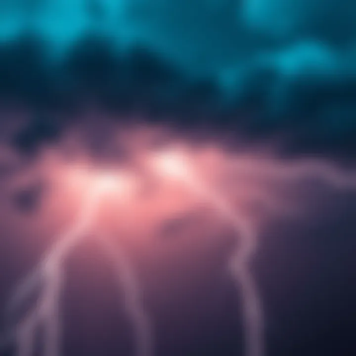 Two lightning bolts striking parallel to each other in a stormy sky with dark clouds