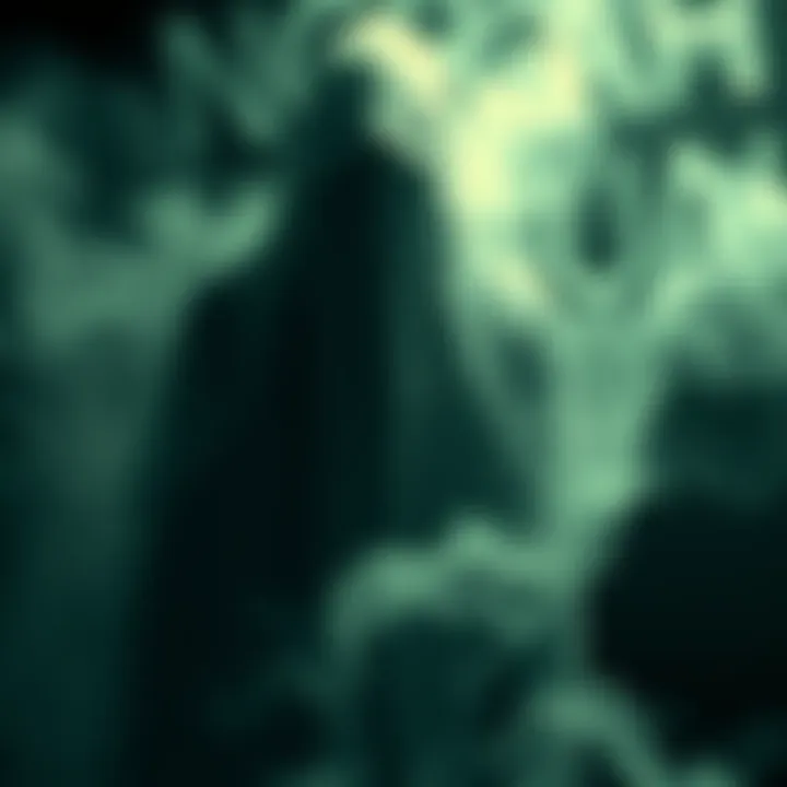 Paranormal Communication: Spirits and Language A mysterious ghostly figure surrounded by ethereal whispers of English text