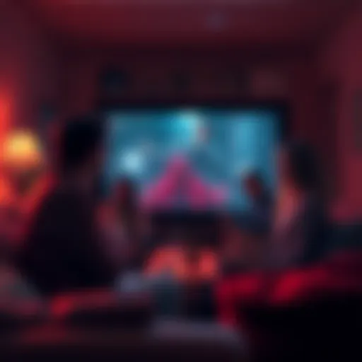 A group of people discussing a mysterious video related to the paranormal in a cozy setting